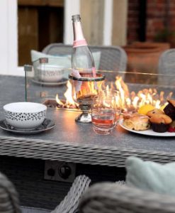 Alternative view of Supremo Catalan 6 Seat Rectangle Set with Firepit